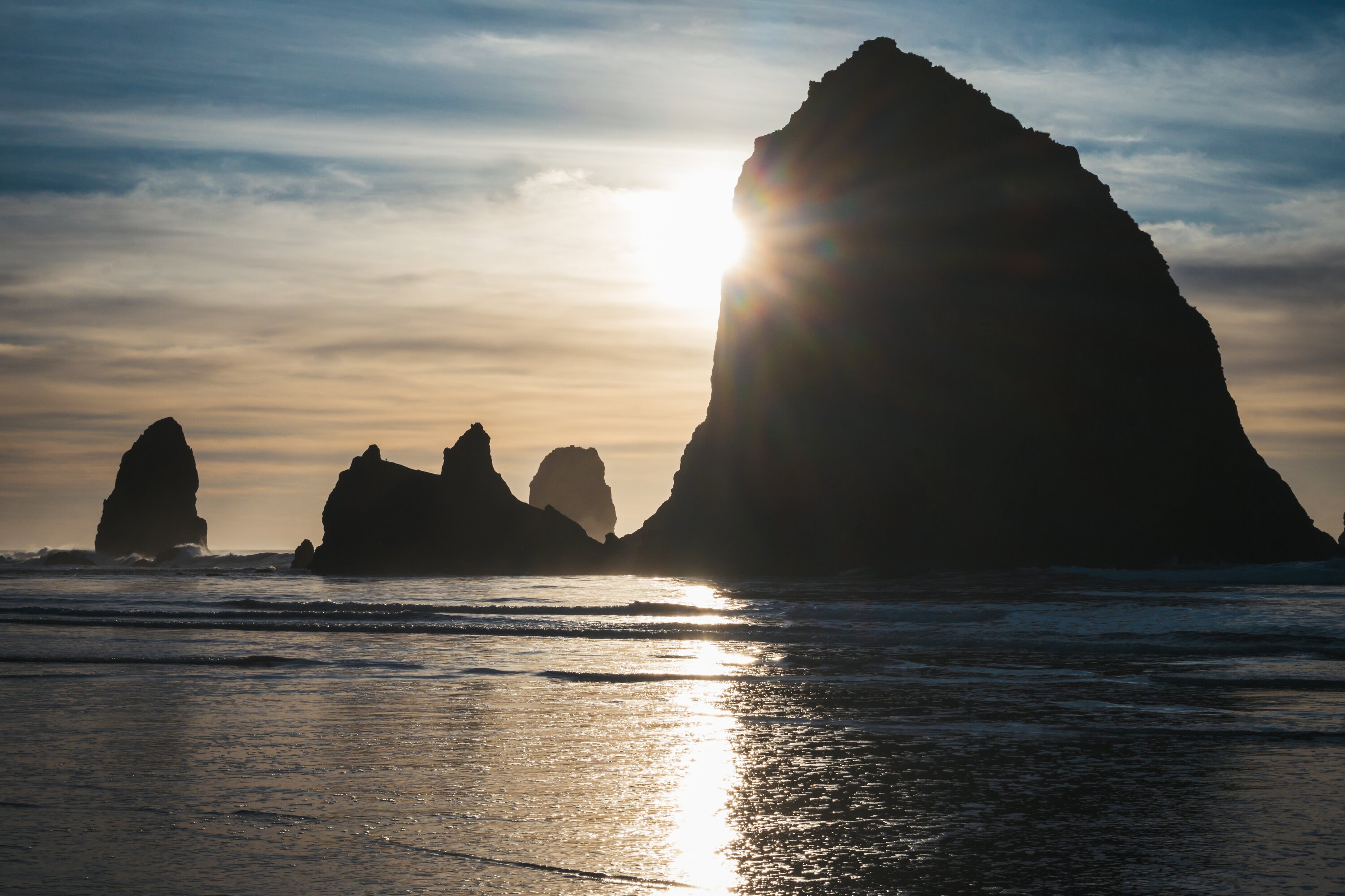 Sunset Over Haystack Rock